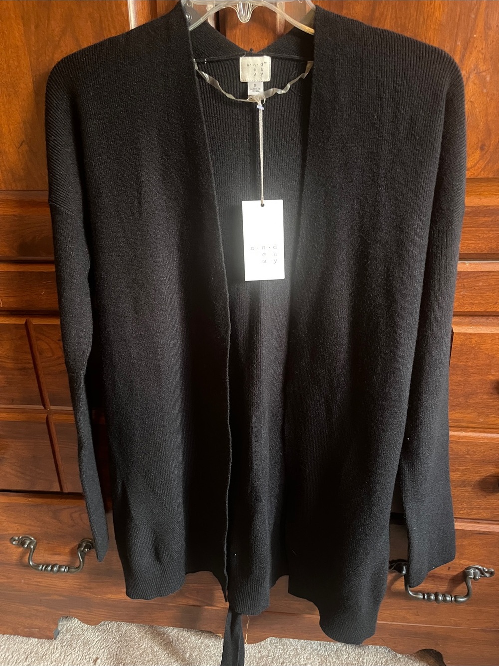 a new day Black Open-Front Knit Cardigan